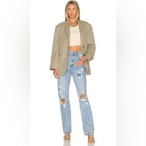 NWT Free People CRVY Straight Shooter Distressed Jeans W 26